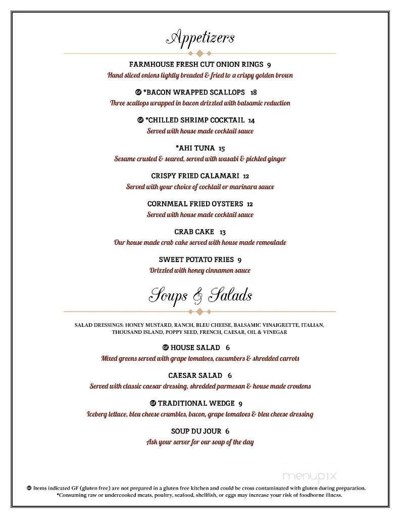 The Farmhouse Restaurant - Christiansburg, VA menu_pic