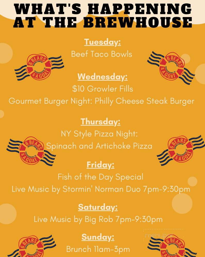 6 Bears & A Goat - Fredericksburg, VA menu_pic