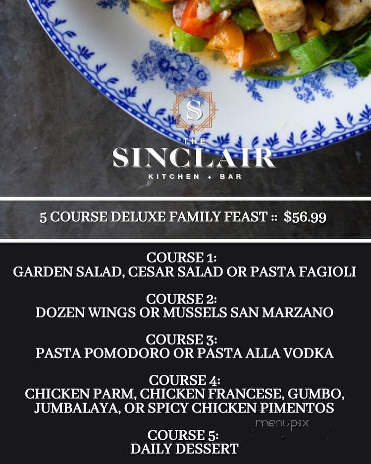 The Sinclair - Fairfield, CT menu_pic