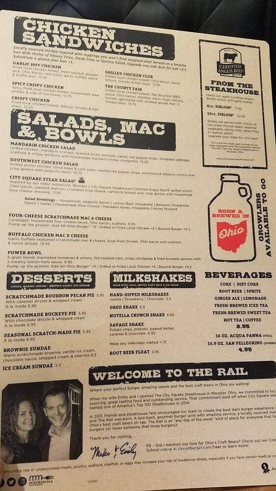 The Rail - Dublin, OH menu_pic