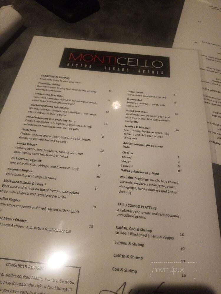 Monticello - Marietta, GA menu_pic