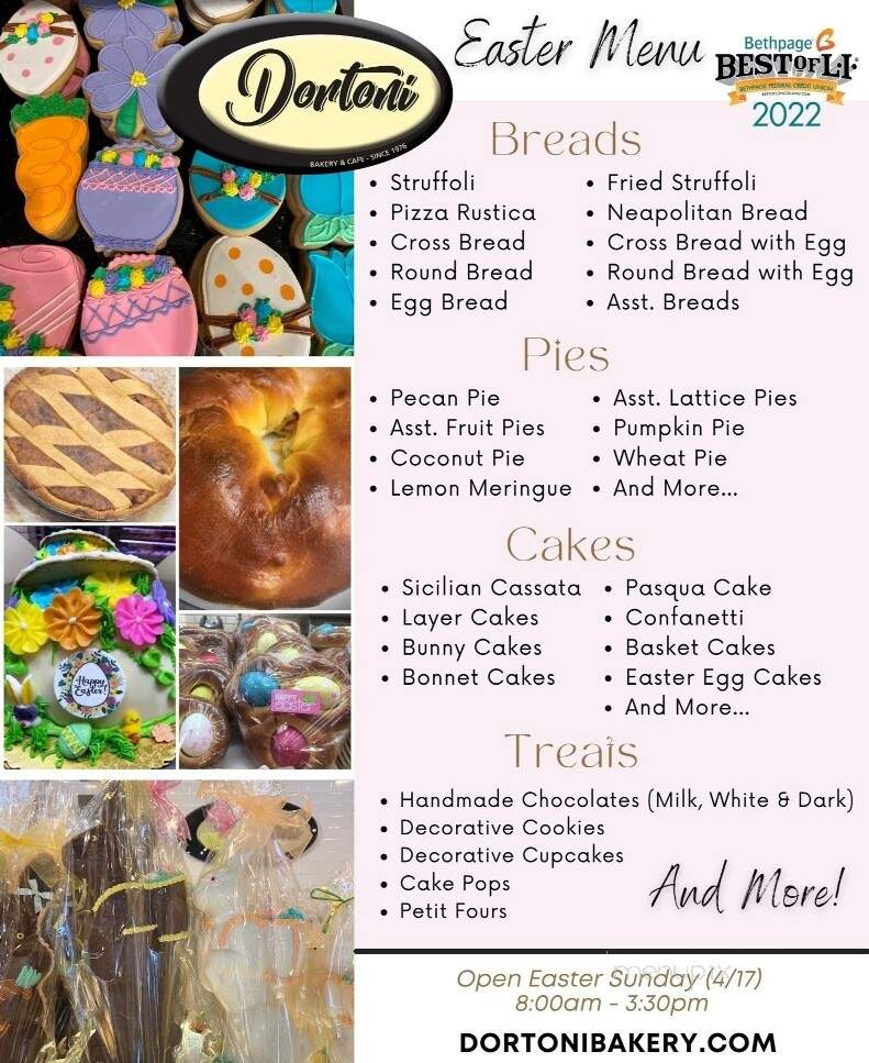 Dortoni Bakery - Commack, NY menu_pic