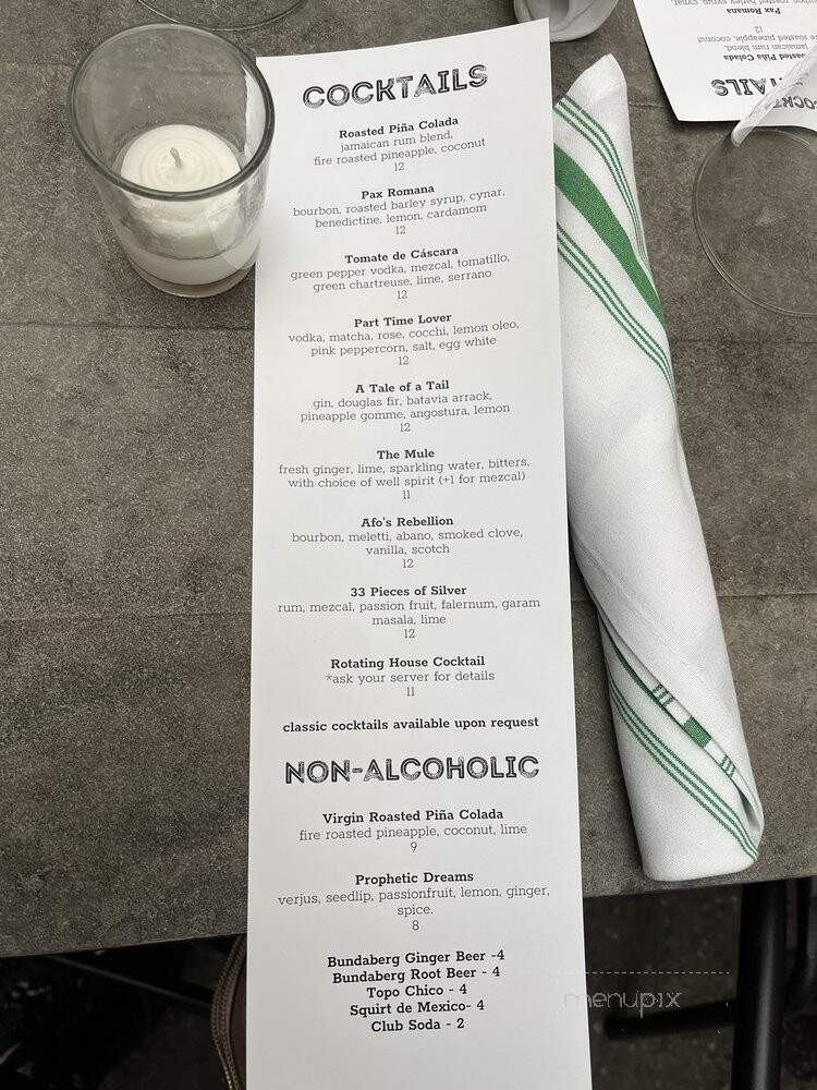 Carnal - Bellingham, WA menu_pic