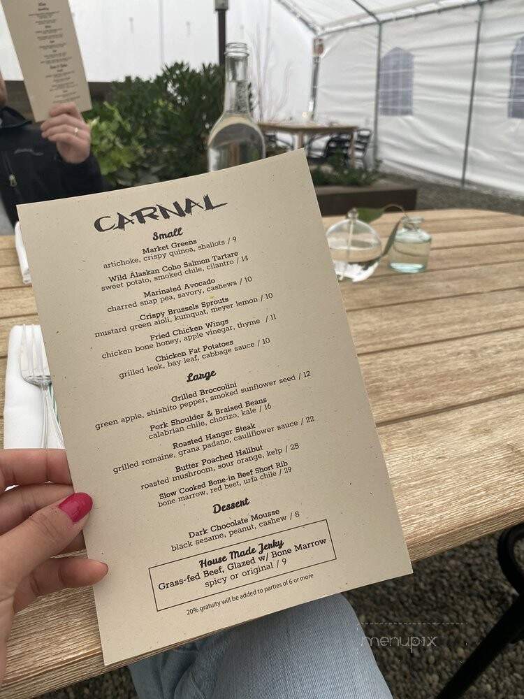 Carnal - Bellingham, WA menu_pic