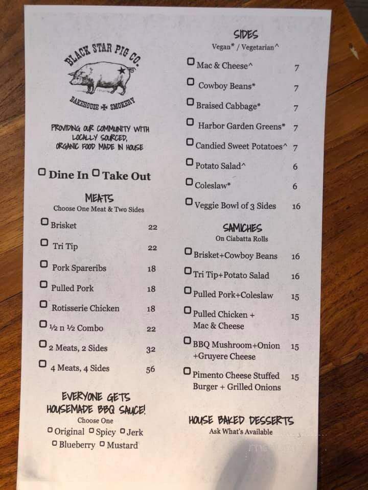 Black Star Pirate BBQ - Richmond, CA menu_pic