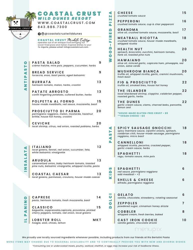 Coastal Crust - Isle of Palms, SC menu_pic