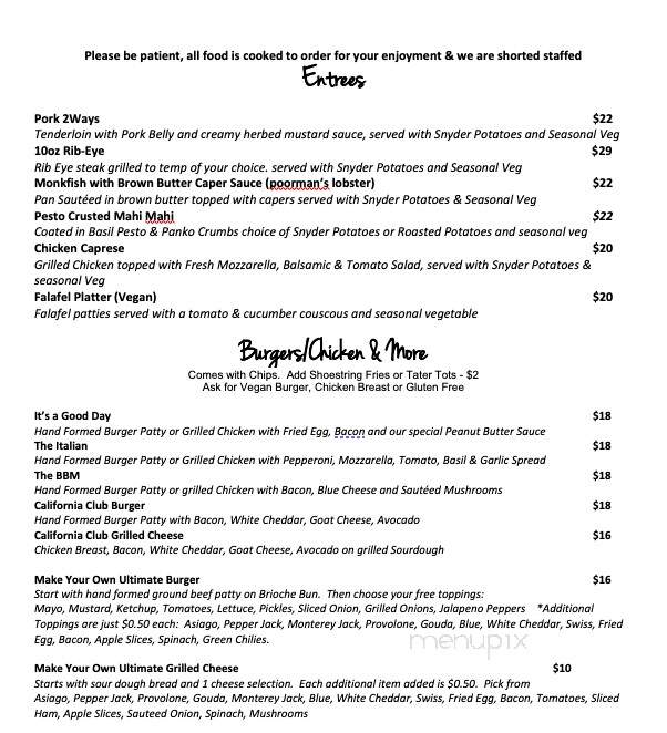 Snyder's Tavern - Glen Rose, TX menu_pic