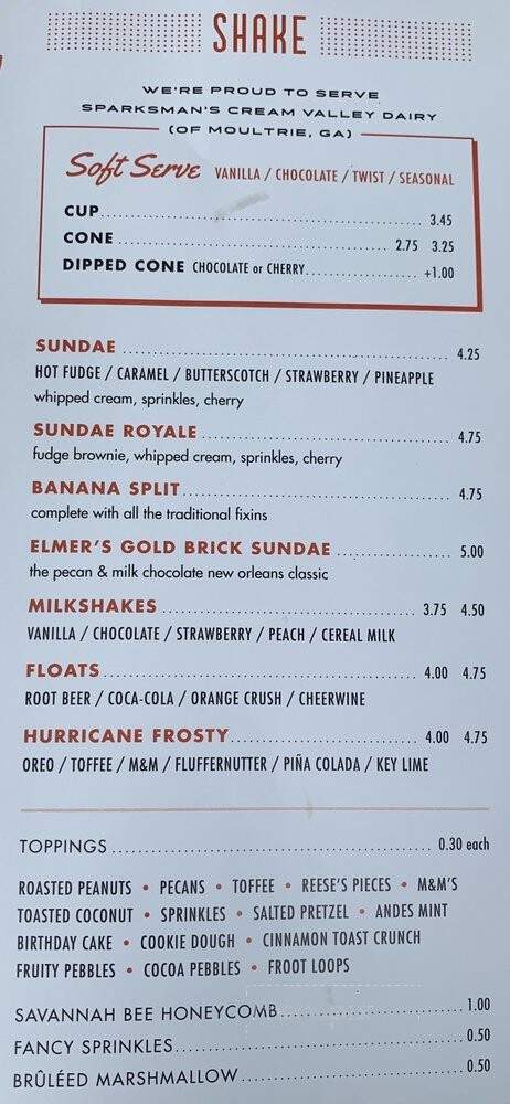 Frosty's Griddle and Shake - St. Simons Island, GA menu_pic