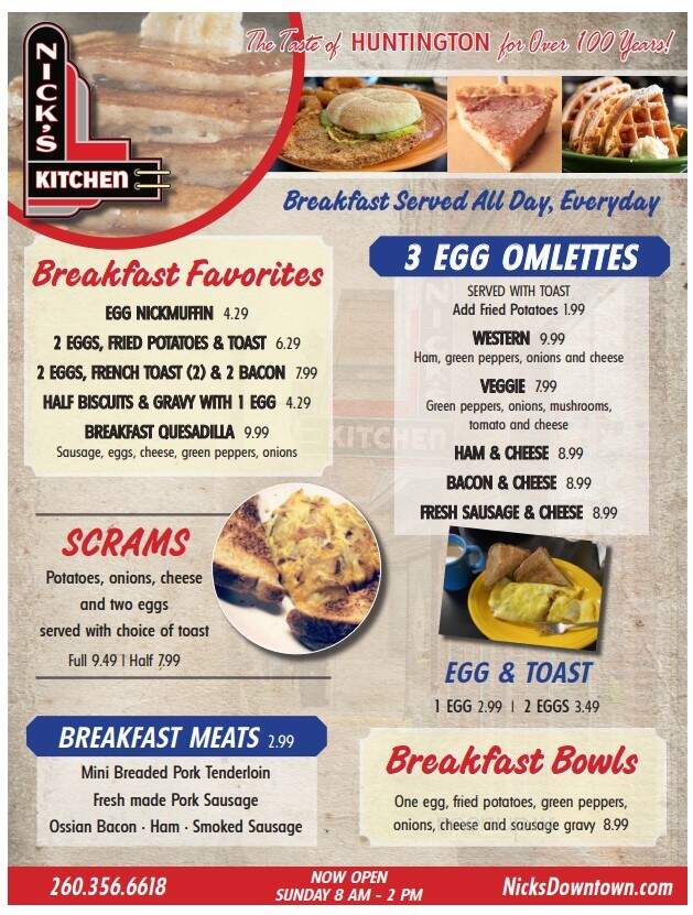Nick's Kitchen - Huntington, IN menu_pic
