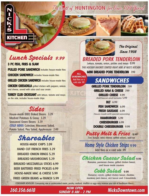 Nick's Kitchen - Huntington, IN menu_pic