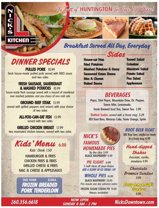 Nick's Kitchen - Huntington, IN menu_pic