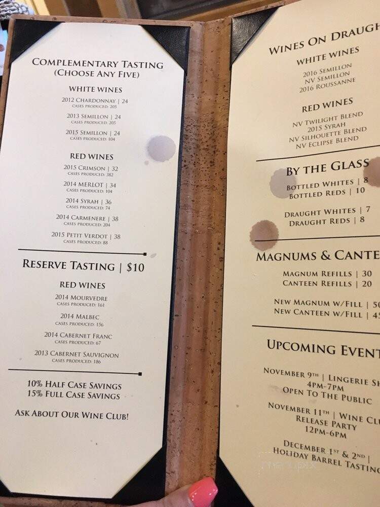 Merry Cellars - Pullman, WA menu_pic