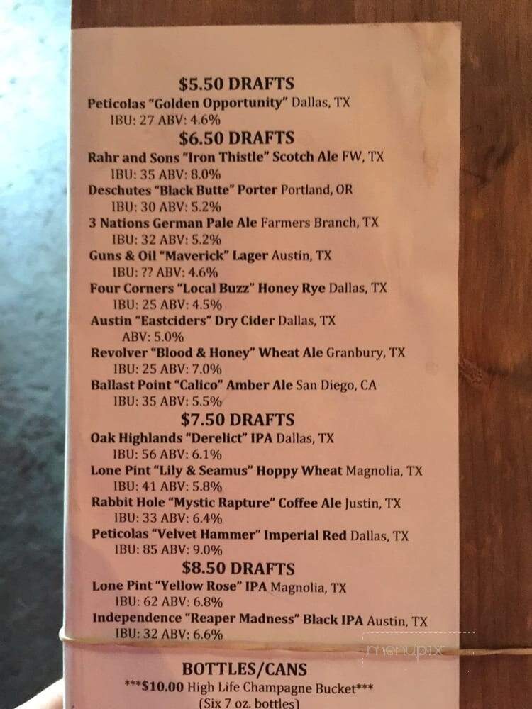 The Foundry - Dallas, TX menu_pic