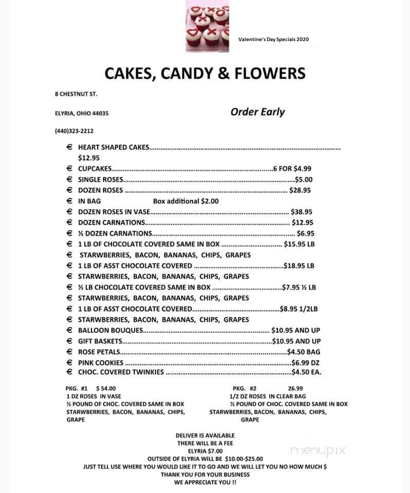 Cakes Candy & Flowers - Elyria, OH menu_pic