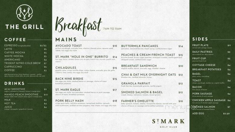 Grill - St. Mark Golf Club - San Marcos, CA menu_pic