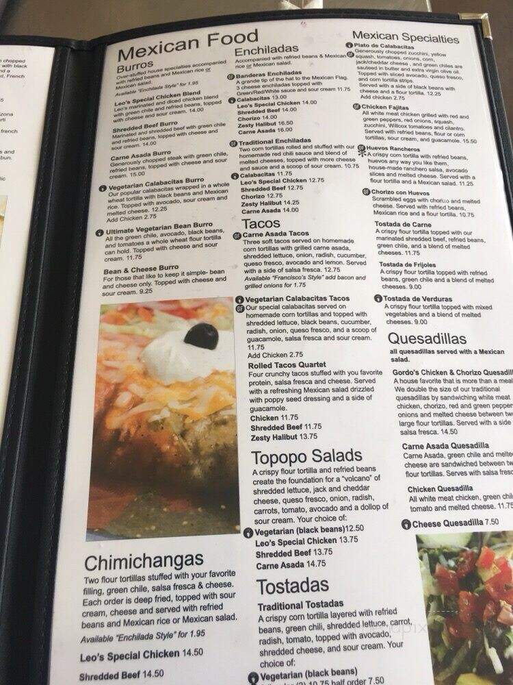 Eclectic Cafe - Tucson, AZ menu_pic