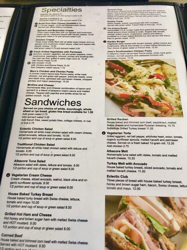 Eclectic Cafe - Tucson, AZ menu_pic
