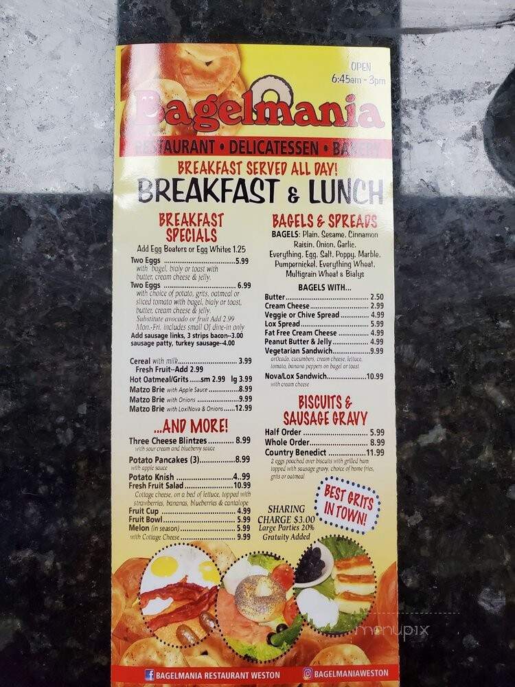 Bagelmania - Sunrise, FL menu_pic