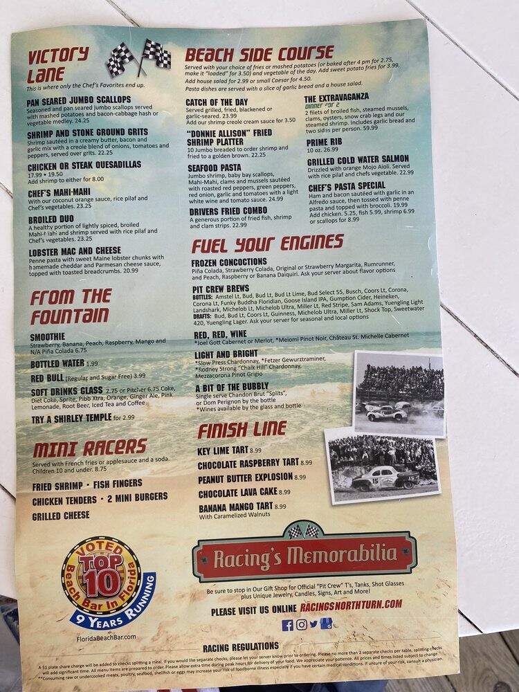 Racing's North Turn - Port Orange, FL menu_pic