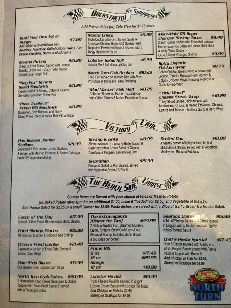 Racing's North Turn - Port Orange, FL menu_pic