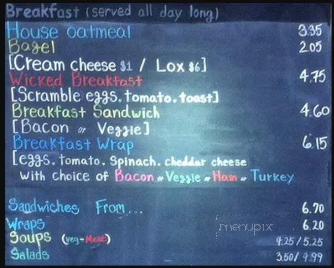 Wicked Cafe - Vancouver, BC menu_pic