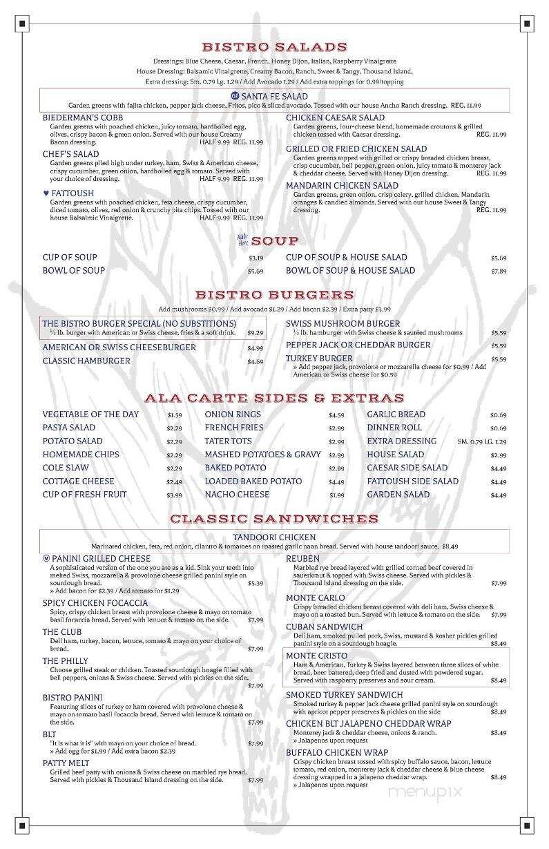 Biedermans Bistro - Winfield, KS menu_pic