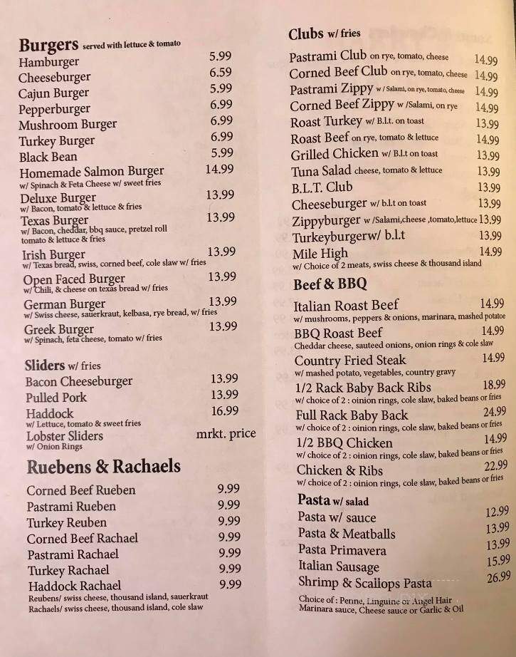 Harry's Restaurant - Westborough, MA menu_pic