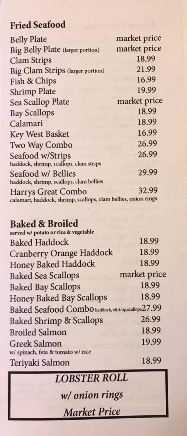 Harry's Restaurant - Westborough, MA menu_pic