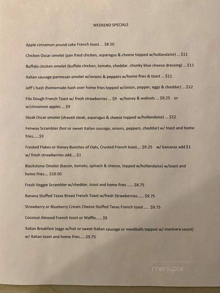 Lou Roc's Diner - Worcester, MA menu_pic