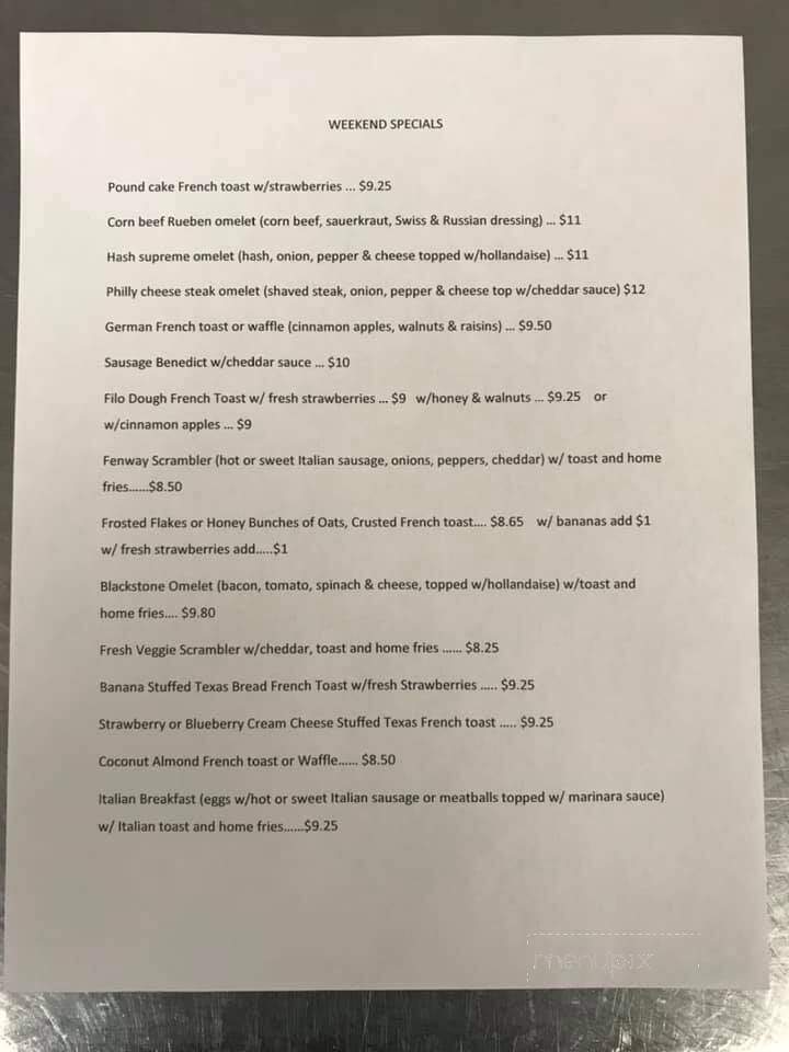 Lou Roc's Diner - Worcester, MA menu_pic