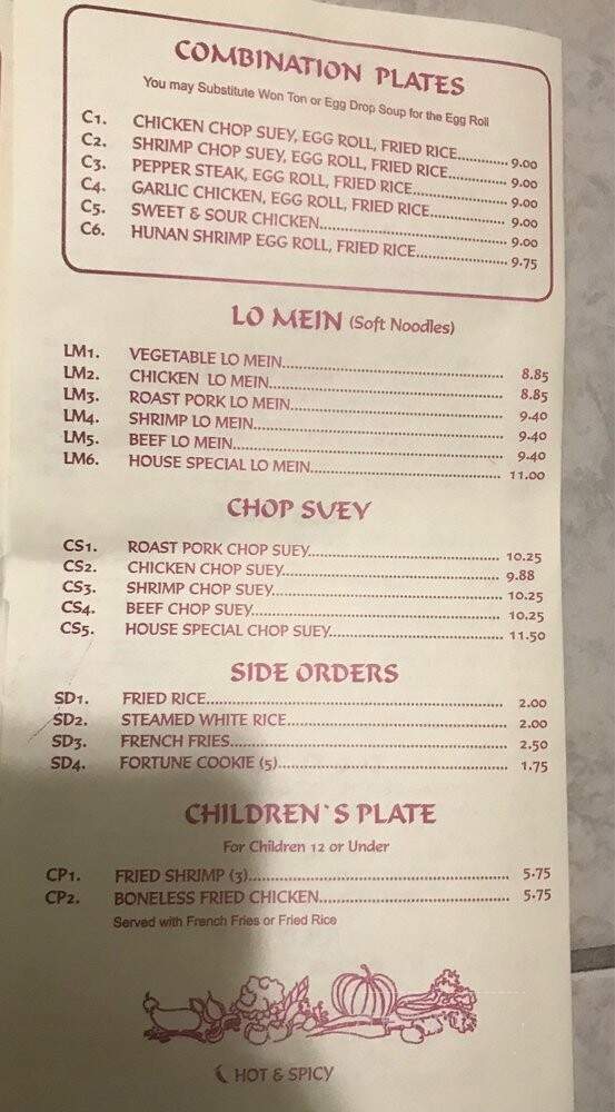 Chou Lee's Chinese Restaurant - Lithonia, GA menu_pic