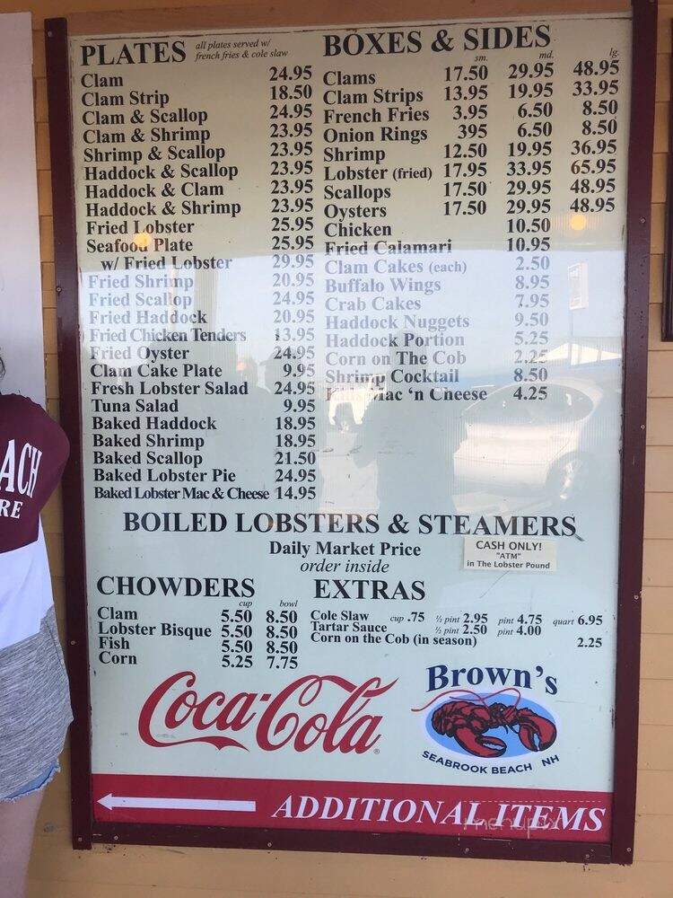 Brown's Seabrook Lobster Pound - Seabrook, NH menu_pic