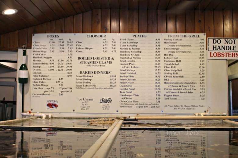 Brown's Seabrook Lobster Pound - Seabrook, NH menu_pic