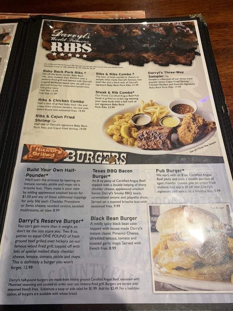 Darryl's Restaurant & Bar - Greensboro, NC menu_pic