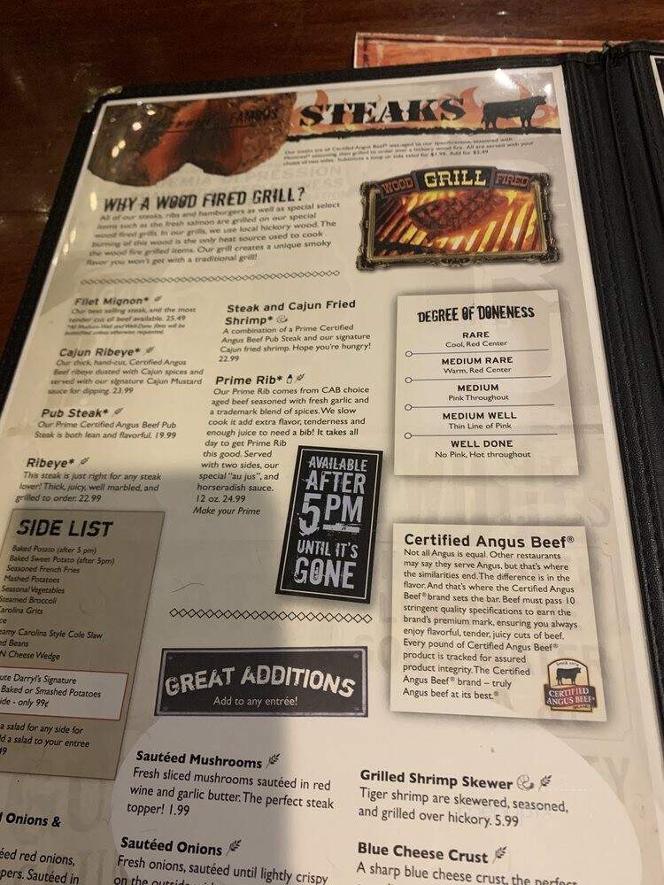 Darryl's Restaurant & Bar - Greensboro, NC menu_pic