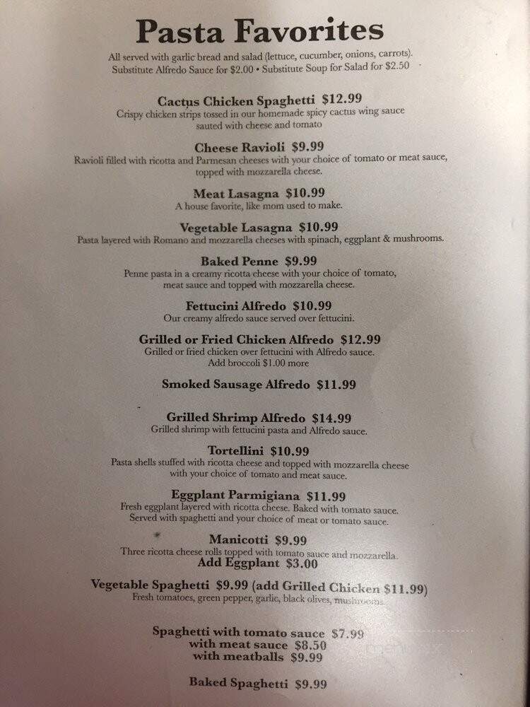 Mazzine's Italian Restaurant - Elkin, NC menu_pic
