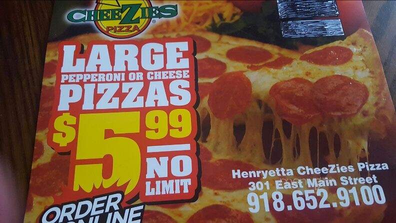 Cheezies Pizza - Henryetta, OK menu_pic