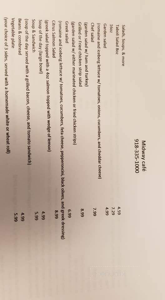 Midway Cafe - Bartlesville, OK menu_pic