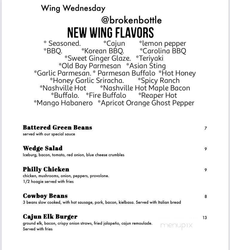 Broken Bottle - Kittanning, PA menu_pic