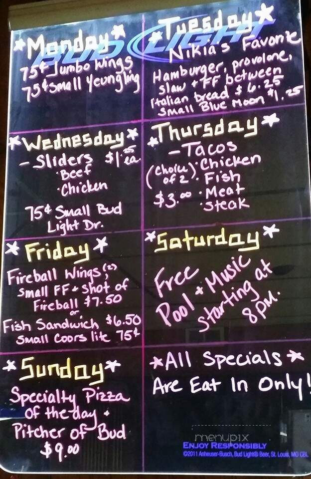 Broken Bottle - Kittanning, PA menu_pic