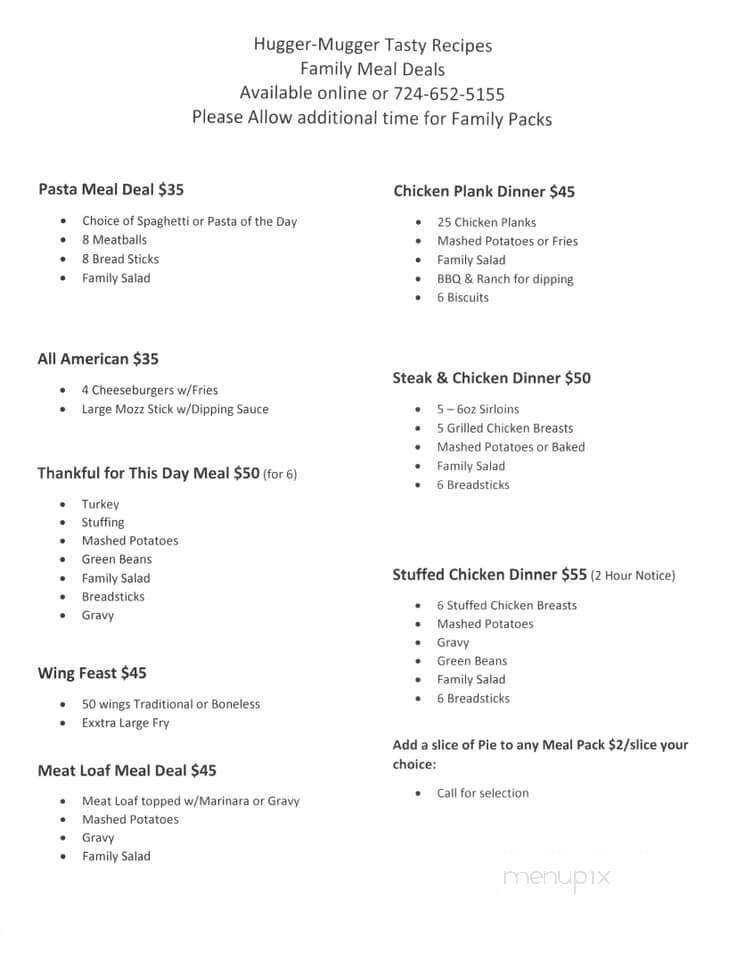 Hugger Mugger Tasty Recipe - New Castle, PA menu_pic