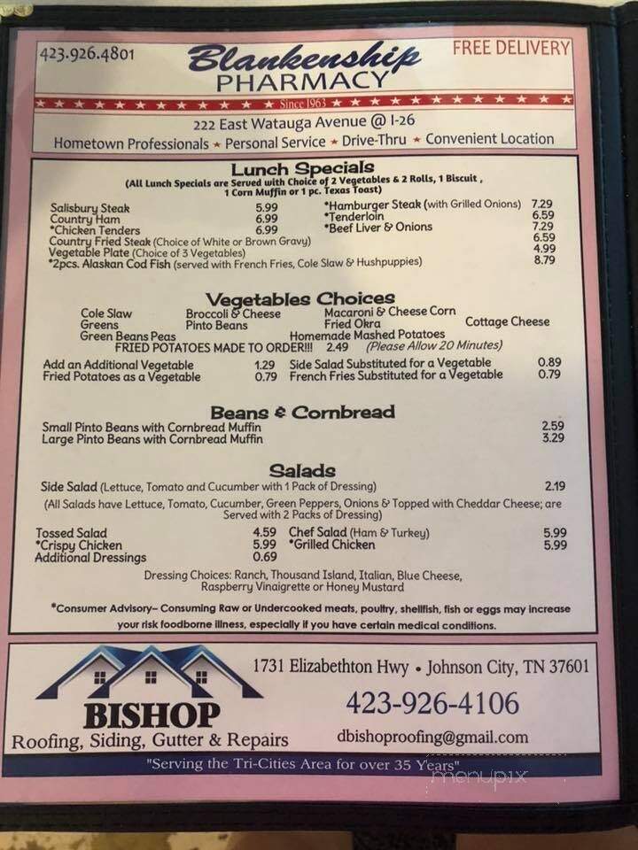Pennymans Diner - Johnson City, TN menu_pic
