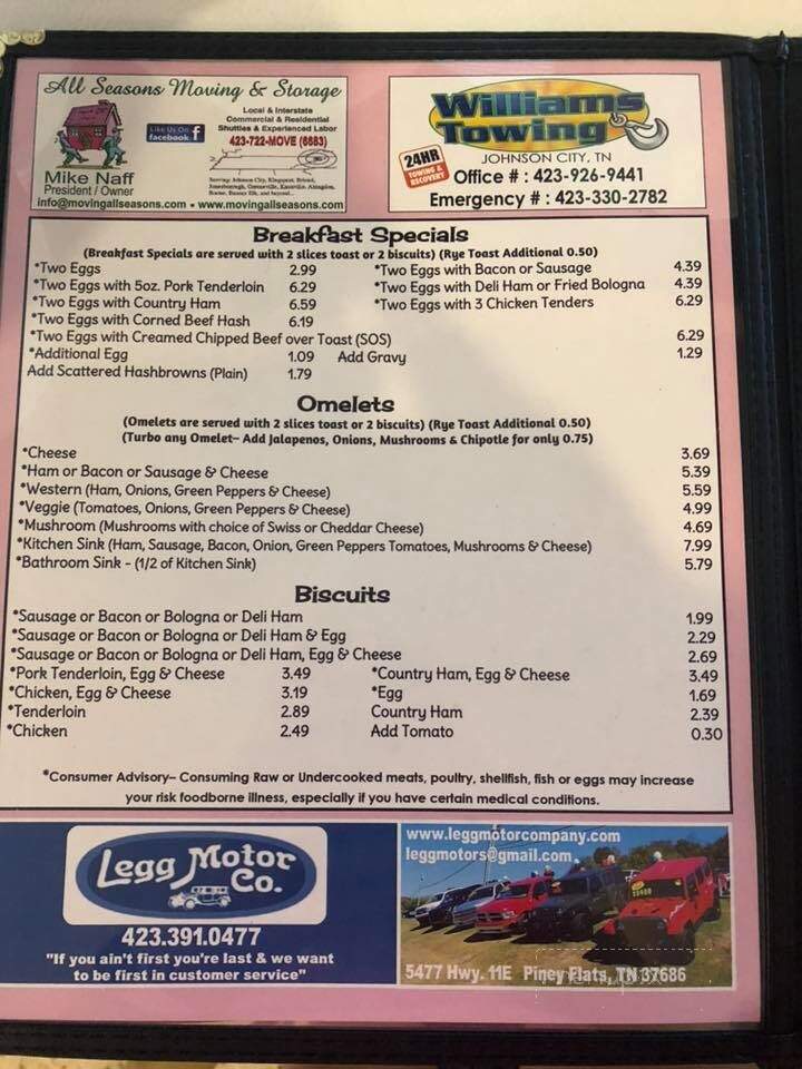 Pennymans Diner - Johnson City, TN menu_pic