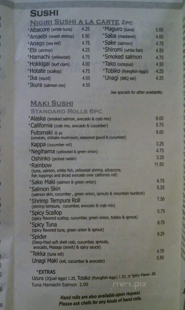 Tepanyaki Japanese Steak House - Clearfield, UT menu_pic