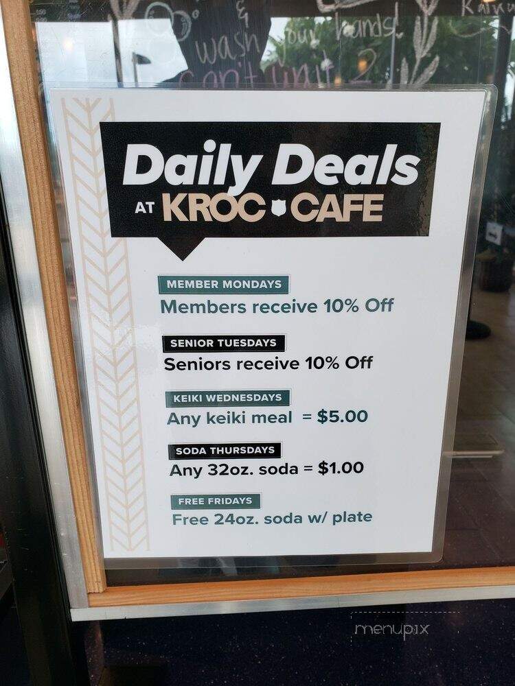 Kroc Cafe - Kapolei, HI menu_pic