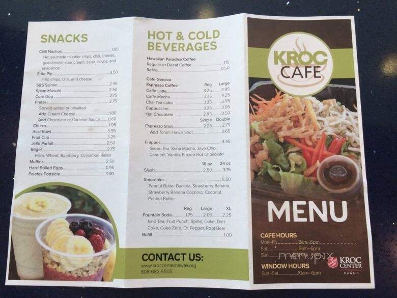 Kroc Cafe - Kapolei, HI menu_pic