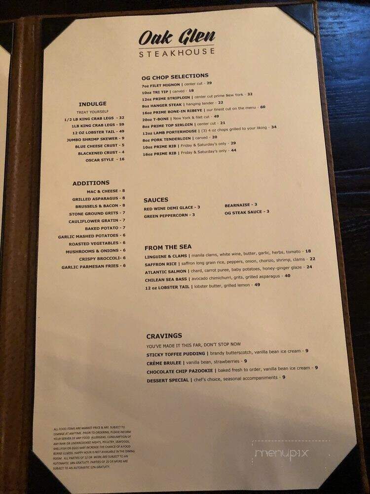 The Oak Glen Steakhouse & Saloon - Yucaipa, CA menu_pic