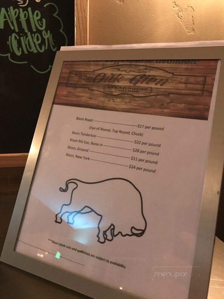 The Oak Glen Steakhouse & Saloon - Yucaipa, CA menu_pic
