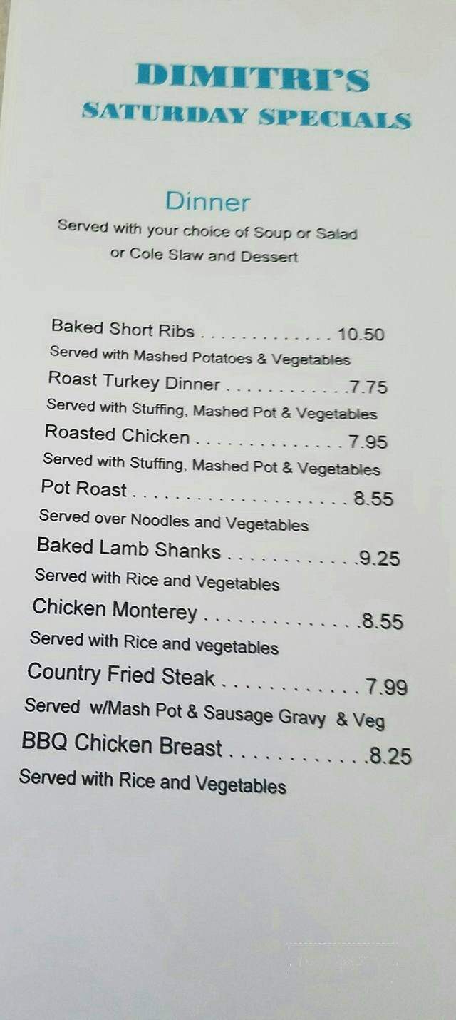 Bayside Dimitri's Family Dining - New Baltimore, MI menu_pic