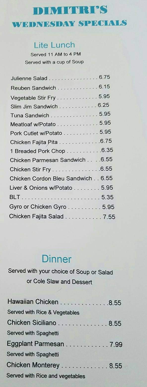 Bayside Dimitri's Family Dining - New Baltimore, MI menu_pic
